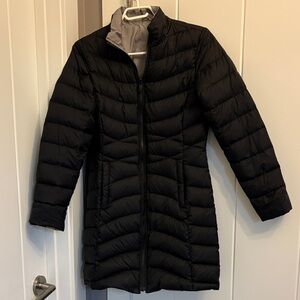 S North-face long-mid length Goose Dawn Quilted lightweight reversible parka 550